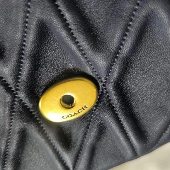 COACH Times Square Tabby 20 Navy Leather With Quilting - Picture 7 of 10